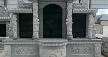 承德 芝麻灰高档墓碑，土墓，可定制