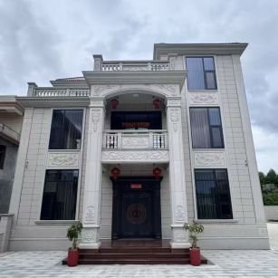 承德 芝麻白石材别墅干挂案例展示