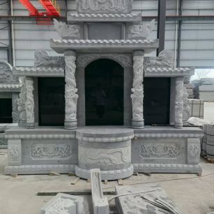 承德 芝麻灰高档墓碑，土墓，可定制