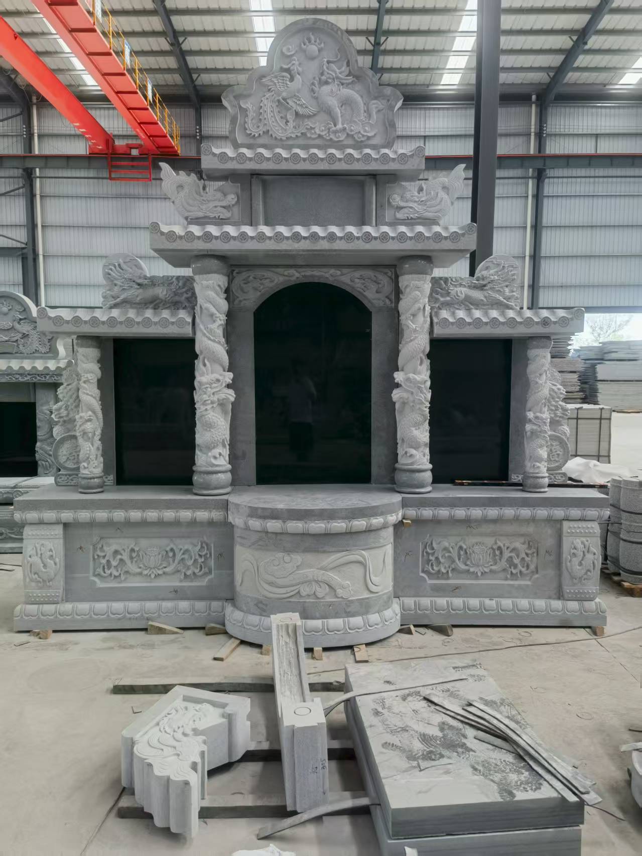 承德 芝麻灰高档墓碑，土墓，可定制