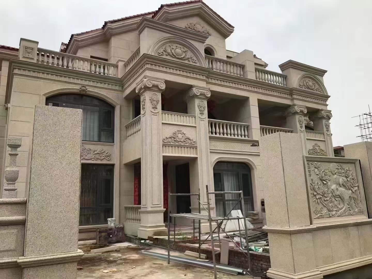 承德黄金麻别墅外墙安装效果