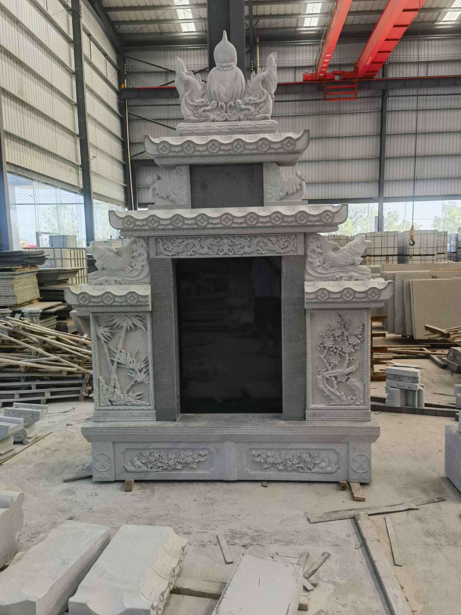 承德 芝麻灰高档墓碑、土墓，一套也支持定做