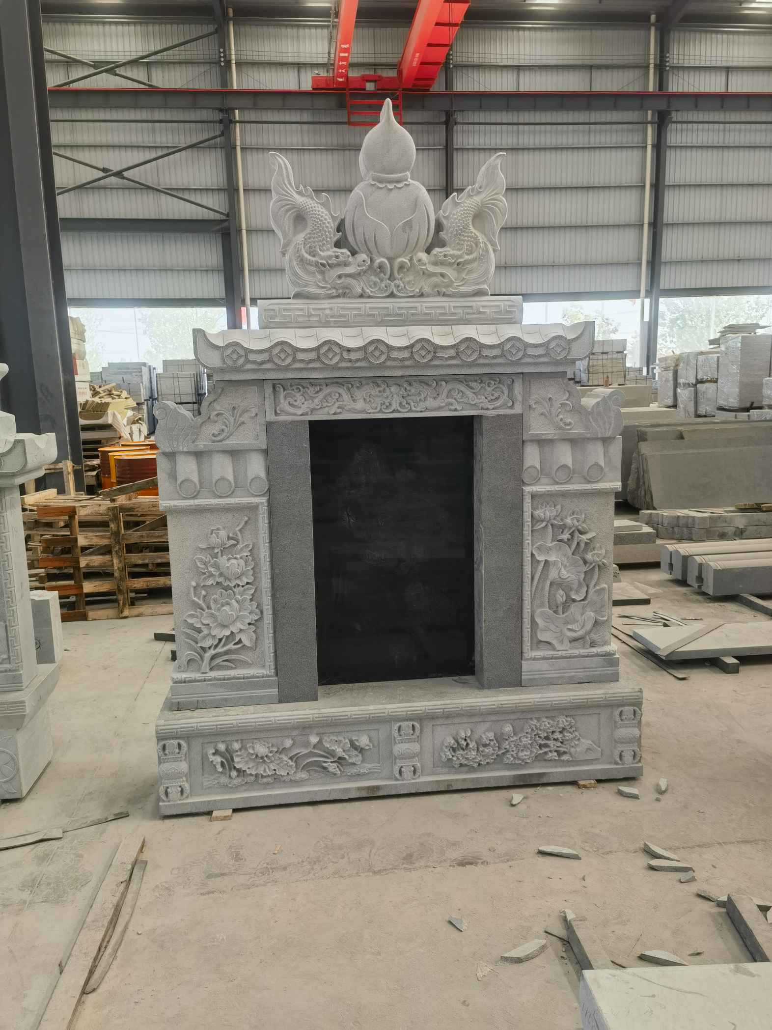 承德 芝麻灰高档墓碑、土墓，一套也支持定做