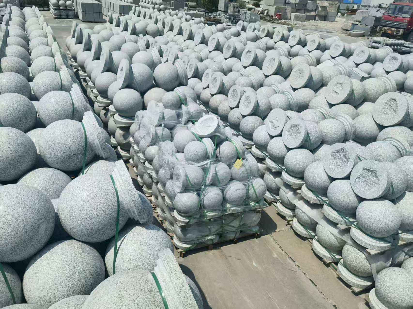 承德 花岗岩实心圆球，石球，挡车球，挡车石，车止石，路障石。