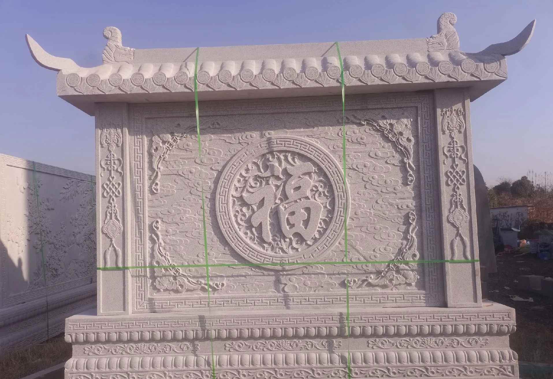 承德 芝麻白花岗岩屏风，照壁，影壁